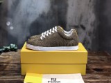 Fendi Men Shoes Luxury SNEAKERS Multicolor canvas and leather low-tops