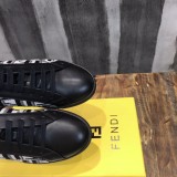 Fendi Men Shoes Luxury SNEAKERS Multicolor canvas and leather low-tops