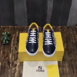 Fendi Men Shoes Luxury SNEAKERS Multicolor canvas and leather low-tops