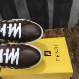 Fendi Men Shoes Luxury SNEAKERS Multicolor canvas and leather low-tops