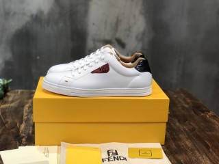 Fendi Men Shoes Luxury Sneakers SNEAKERS White leather low-tops