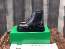 Bottega  Veneta Autumn and winter men's high-top round toe lace-up platform men's boots