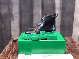 Bottega  Veneta Autumn and winter men's high-top round toe lace-up platform men's boots