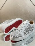 Christian Louboutin Mens Shoes Luxury Brand Red Bottom Design Louis Junior rhinestones Flat with Original Box CL sneakers