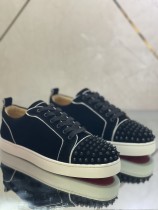 Christian Louboutin Mens Shoes Luxury Brand Red Bottom Design Louis Junior Spikes Flat with Original Box CL sneakers