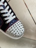 Christian Louboutin Mens Shoes Luxury Brand Red Bottom Design Louis Junior Spikes Flat with Original Box CL sneakers