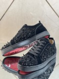 Christian Louboutin Mens Shoes Luxury Brand Red Bottom Design Louis Junior rhinestones  Flat with Original Box CL sneakers