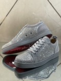 Christian Louboutin Mens Shoes Luxury Brand Red Bottom Design Louis Junior rhinestones Flat with Original Box CL sneakers