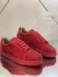 Christian Louboutin Mens Shoes Luxury Brand Red Bottom Design Louis Junior Spikes Flat with Original Box CL sneakers