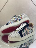 Christian Louboutin Mens Shoes Luxury Brand Red Bottom Design Louis Junior Spikes Flat with Original Box CL sneakers