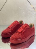 Christian Louboutin Mens Shoes Luxury Brand Red Bottom Design Louis Junior Spikes Flat with Original Box CL sneakers