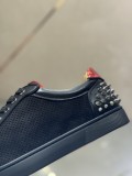 Christian Louboutin Mens Shoes Luxury Brand Red Bottom Design Louis Junior Spikes Flat with Original Box CL sneakers