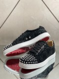 Christian Louboutin Mens Shoes Luxury Brand Red Bottom Design Louis Junior Spikes Flat with Original Box CL sneakers