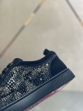 Christian Louboutin Mens Shoes Luxury Brand Red Bottom Design Louis Junior  rhinestones Flat with Original Box CL sneakers