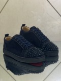 Christian Louboutin Mens Shoes Luxury Brand Red Bottom Design Louis Junior Spikes Flat with Original Box CL sneakers