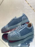 Christian Louboutin Mens Shoes Luxury Brand Red Bottom Design Louis Junior Spikes Flat with Original Box CL sneakers