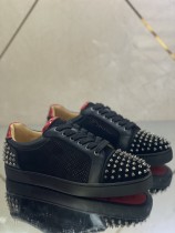 Christian Louboutin Mens Shoes Luxury Brand Red Bottom Design Louis Junior Spikes Flat with Original Box CL sneakers