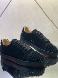 Christian Louboutin Mens Shoes Luxury Brand Red Bottom Design Louis Junior Spikes Flat with Original Box CL sneakers