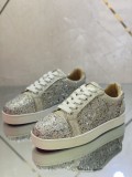 Christian Louboutin Mens Shoes Luxury Brand Red Bottom Design Louis Junior rhinestones Flat with Original Box CL sneakers