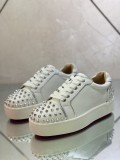 Christian Louboutin Mens Shoes Luxury Brand Red Bottom Design Louis Junior Spikes Flat with Original Box CL sneakers