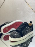 Christian Louboutin Mens Shoes Luxury Brand Red Bottom Design Louis Junior rhinestones Flat with Original Box CL sneakers