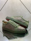 Christian Louboutin Mens Shoes Luxury Brand Red Bottom Design Louis Junior rhinestones Flat with Original Box CL sneakers