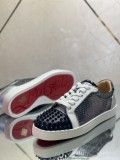 Christian Louboutin Mens Shoes Luxury Brand Red Bottom Design Louis Junior Spikes Flat with Original Box CL sneakers