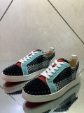 Christian Louboutin Mens Shoes Luxury Brand Red Bottom Design Louis Junior Spikes Flat with Original Box CL sneakers