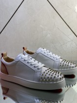 Christian Louboutin Mens Shoes Luxury Brand Red Bottom Design Louis Junior Spikes Flat with Original Box CL sneakers