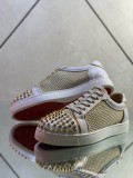 Christian Louboutin Mens Shoes Luxury Brand Red Bottom Design Louis Junior Spikes Flat with Original Box CL sneakers