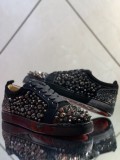 Christian Louboutin Mens Shoes Luxury Brand Red Bottom Design Louis Junior rhinestones Flat with Original Box CL sneakers