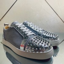 Christian Louboutin Mens Shoes Luxury Brand Red Bottom Design Louis Junior Spikes Flat with Original Box CL sneakers