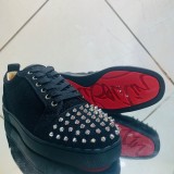 Christian Louboutin Mens Shoes Luxury Brand Red Bottom Design Louis Junior Spikes Flat with Original Box CL sneakers