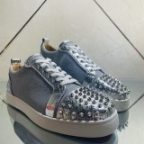 Christian Louboutin Mens Shoes Luxury Brand Red Bottom Design Louis Junior Spikes Flat with Original Box CL sneakers