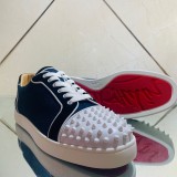 Christian Louboutin Mens Shoes Luxury Brand Red Bottom Design Louis Junior Spikes Flat with Original Box CL sneakers