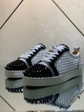 Christian Louboutin Mens Shoes Luxury Brand Red Bottom Design Louis Junior Spikes Flat with Original Box CL sneakers