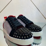 Christian Louboutin Mens Shoes Luxury Brand Red Bottom Design Louis Junior Spikes Flat with Original Box CL sneakers