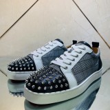 Christian Louboutin Mens Shoes Luxury Brand Red Bottom Design Louis Junior Spikes Flat with Original Box CL sneakers