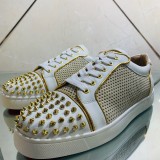 Christian Louboutin Mens Shoes Luxury Brand Red Bottom Design Louis Junior Spikes Flat with Original Box CL sneakers