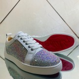 Christian Louboutin Mens Shoes Luxury Brand Red Bottom Design Louis Junior rhinestones Flat with Original Box CL sneakers