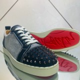 Christian Louboutin Mens Shoes Luxury Brand Red Bottom Design Louis Junior Spikes Flat with Original Box CL sneakers