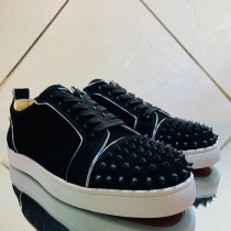 Christian Louboutin Mens Shoes Luxury Brand Red Bottom Design Louis Junior Spikes Flat with Original Box CL sneakers