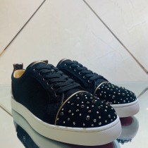 Christian Louboutin Mens Shoes Luxury Brand Red Bottom Design Louis Junior Spikes Flat with Original Box CL sneakers