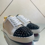 Christian Louboutin Mens Shoes Luxury Brand Red Bottom Design Louis Junior Spikes Flat with Original Box CL sneakers