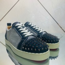 Christian Louboutin Mens Shoes Luxury Brand Red Bottom Design Louis Junior Spikes Flat with Original Box CL sneakers