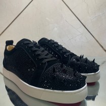 Christian Louboutin Mens Shoes Luxury Brand Red Bottom Design Louis Junior rhinestones Flat with Original Box CL sneakers