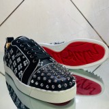 Christian Louboutin Mens Shoes Luxury Brand Red Bottom Design Louis Junior Spikes Flat with Original Box CL sneakers