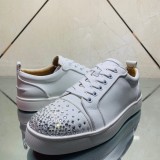 Christian Louboutin Mens Shoes Luxury Brand Red Bottom Design Louis Junior Spikes Flat with Original Box CL sneakers