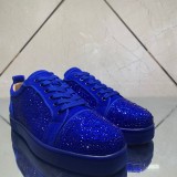 Christian Louboutin Mens Shoes Luxury Brand Red Bottom Design Louis Junior rhinestones Flat with Original Box CL sneakers