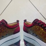 Christian Louboutin Mens Shoes Luxury Brand Red Bottom Design Louis Junior rhinestones Flat with Original Box CL sneakers